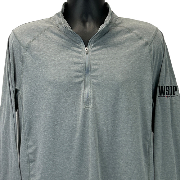 World Series of Poker 1/4 Quarter Zip Shirt Travis Mathew WSOP Gray Mens L Large - Picture 1 of 8